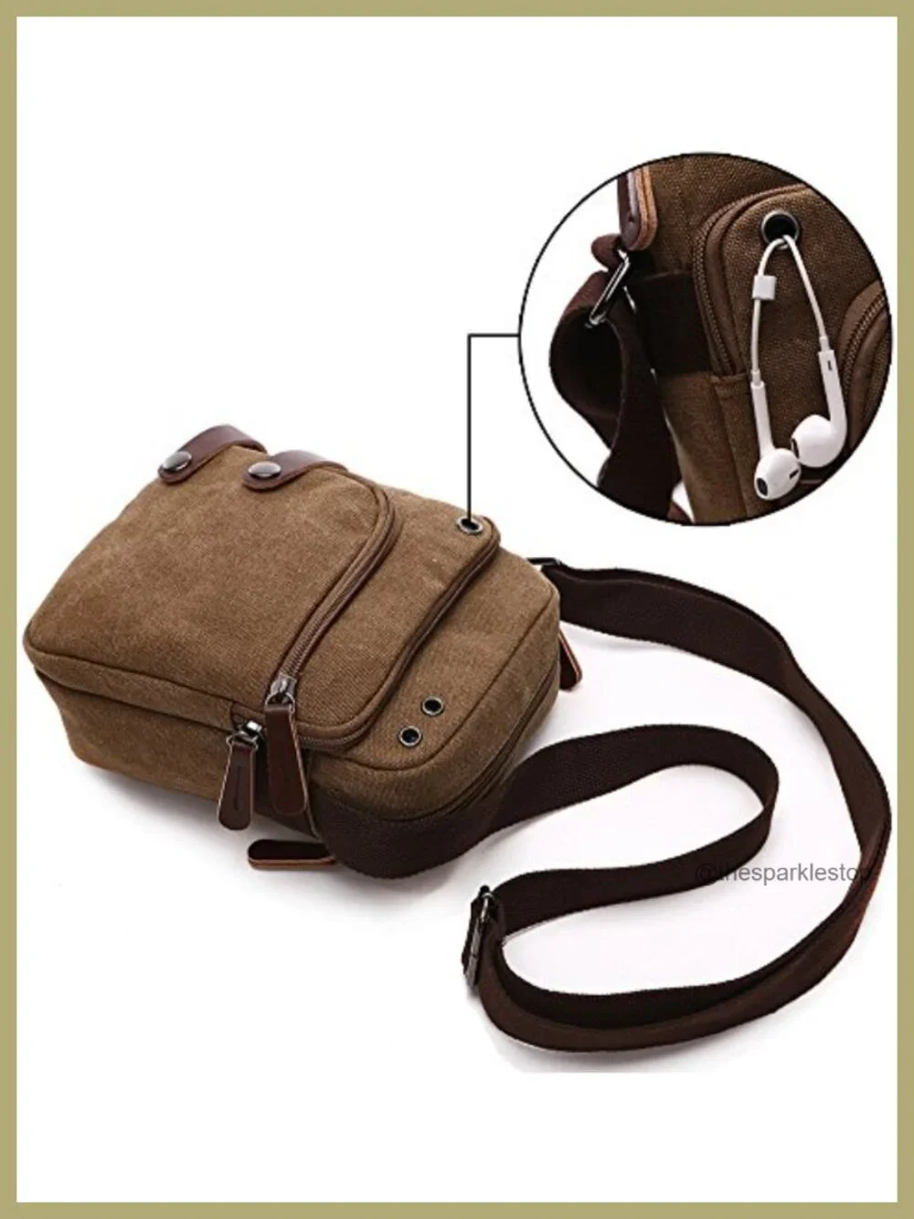 Mini Crossbody Bag Canvas Unisex Travel Purse Adjustable Strap